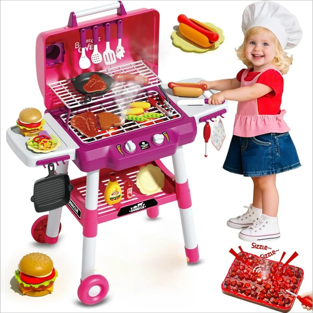 Kid Toy Grill BBQ Playset with Light Sound Smoke & Wheels Pretend Food Chef Play Kitchen Accessories Birthday Gifts for Girl Boy
Kid Toy Grill BBQ Playset with Light Sound Smoke & Wheels Pretend Food Chef Play Kitchen Accessories Birthday Gifts for Girl Boy