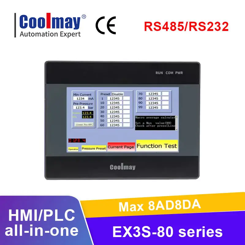 Coolmay 4,3/7 дюйма серии EX3S HMI PLC «все в одном» HMI Сенсорный экран с цифровым контроллером ПЛК температуры Поддержка бесплатной софткой 
Coolmay 4,3/7 дюйма серии EX3S HMI PLC «все в одном» HMI Сенсорный экран с цифровым контроллером ПЛК температуры Поддержка бесплатной софткой