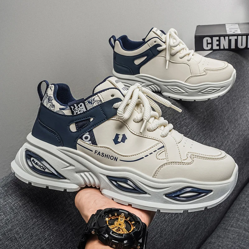 Men's White Navy Chunky Sneakers 2026 New Chinese Style Print Platform Shoes 5cm Height Increasing Breathable Casual Sports Shoe
Men's White Navy Chunky Sneakers 2026 New Chinese Style Print Platform Shoes 5cm Height Increasing Breathable Casual Sports Shoe