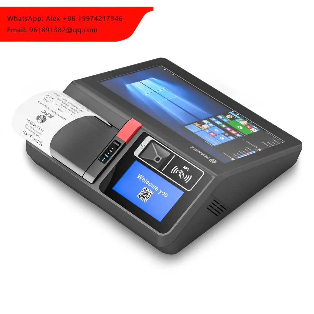 10.1\"+3\" Dual Screen POS System With 58mm Printer Android Touchscreen Ordering Terminal For Restaurant/Retail Factory OEM