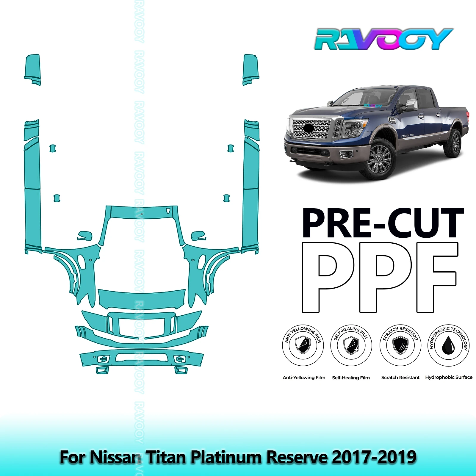 Front Kit+Rockers Clear Bra Precut PPF Paint Protection Film For Nissan Titan Platinum Reserve 2017-2019
Front Kit+Rockers Clear Bra Precut PPF Paint Protection Film For Nissan Titan Platinum Reserve 2017-2019
