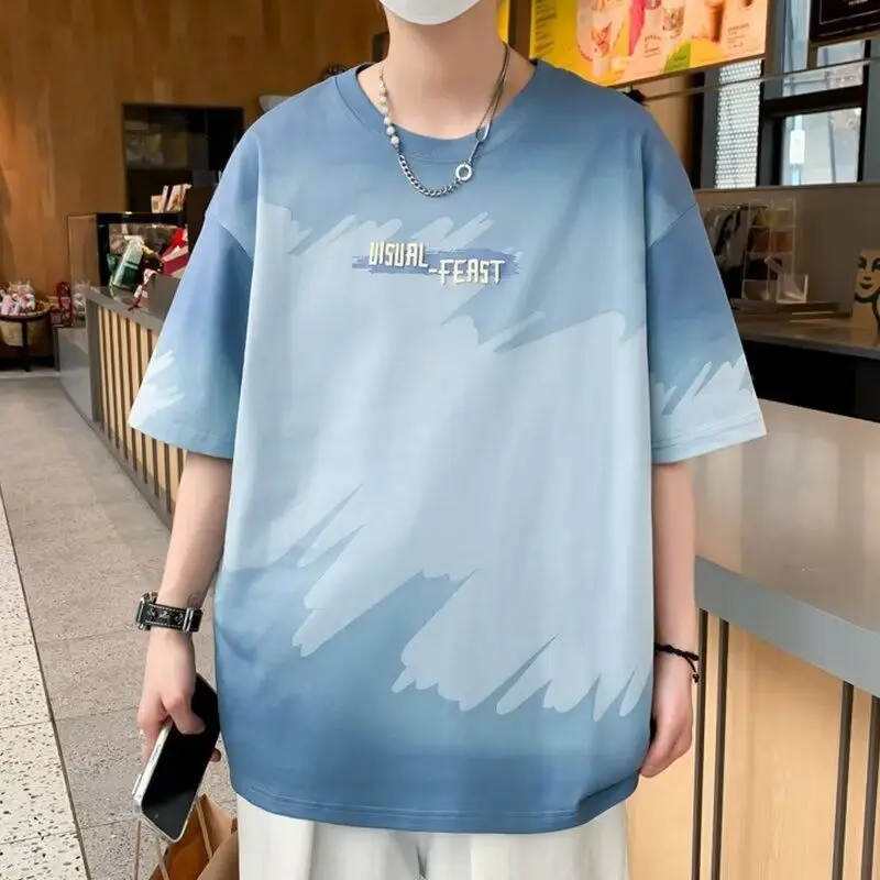 O Neck Top Gradient Color Baggy Ice Silk Man Tee Shirts Fashion Original Kpop T Shirt for Men Summer Aesthetic Y2k Chic Clothing
O Neck Top Gradient Color Baggy Ice Silk Man Tee Shirts Fashion Original Kpop T Shirt for Men Summer Aesthetic Y2k Chic Clothing