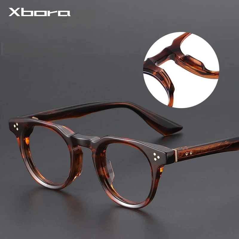 Xbora Handmade Acetate Eyeglasses Frame Women for Men Round Thick Acetate Frame UV400 Driving Sun Glasses Optics Eyewear BT55008
Xbora Handmade Acetate Eyeglasses Frame Women for Men Round Thick Acetate Frame UV400 Driving Sun Glasses Optics Eyewear BT55008