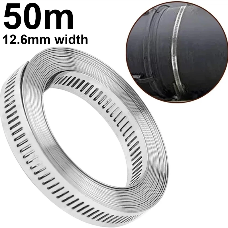 Silver 50m/164ft 304 Stainless Steel Strap, Hose Clamp Assortment for Pipe,Duct,Tube, Fuel Line, and Engine Parts Cooling System
Silver 50m/164ft 304 Stainless Steel Strap, Hose Clamp Assortment for Pipe,Duct,Tube, Fuel Line, and Engine Parts Cooling System
