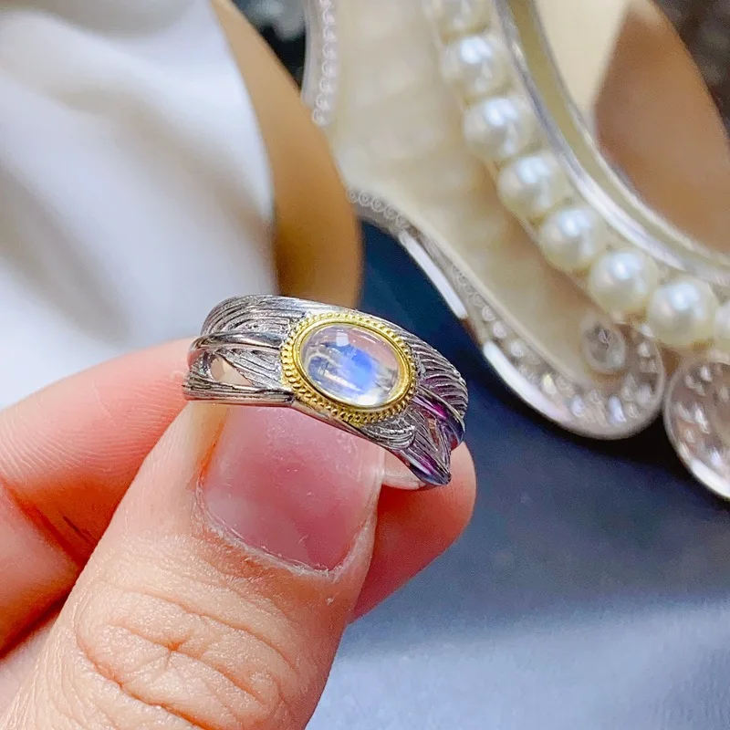 Natural Moonstone Gemstone Trendy Ring for Women Real 925 Sterling Silver Charm Fine Party Jewelry
Natural Moonstone Gemstone Trendy Ring for Women Real 925 Sterling Silver Charm Fine Party Jewelry