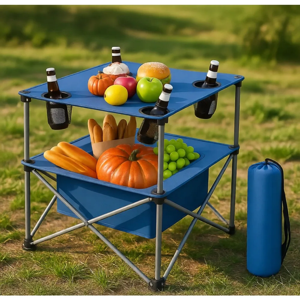 Portable Folding Camp Table with Cup Holders Carry Bag Light Picnic Grill Tailgate Backyard
Portable Folding Camp Table with Cup Holders Carry Bag Light Picnic Grill Tailgate Backyard