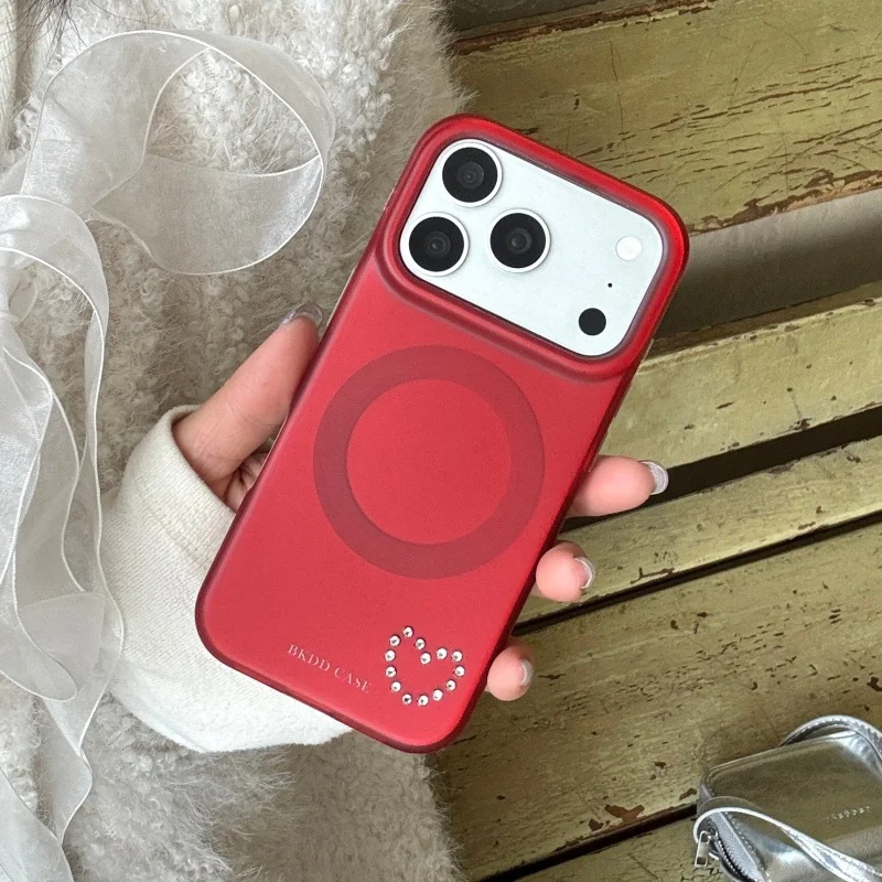 Simple Red Color Diamond Love Heart Magnetic Phone Case For iPhone 17 Pro 14 15 16 Pro Max Back Cover Shockproof Cases For Girl
Simple Red Color Diamond Love Heart Magnetic Phone Case For iPhone 17 Pro 14 15 16 Pro Max Back Cover Shockproof Cases For Girl