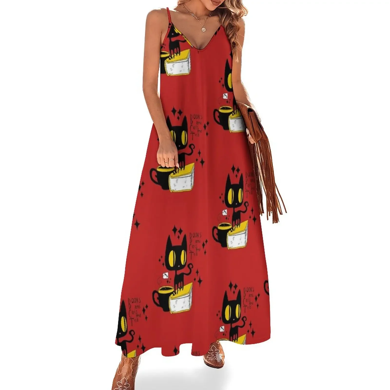 Books and Cats and Tea Sleeveless Dress summer dresses dress korean style Dress
Books and Cats and Tea Sleeveless Dress summer dresses dress korean style Dress
