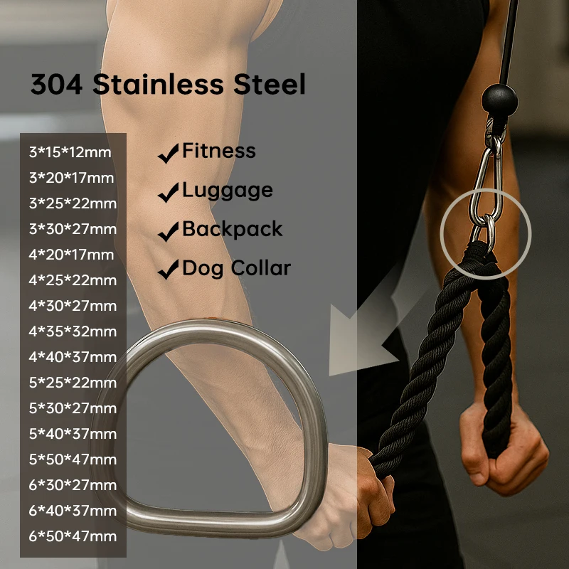 304 Stainless Steel D-Ring Buckles 1-10Pcs Multi-Sizes for Backpack Straps Webbing Belts Pet Collars DIY Hardware Accessories
304 Stainless Steel D-Ring Buckles 1-10Pcs Multi-Sizes for Backpack Straps Webbing Belts Pet Collars DIY Hardware Accessories