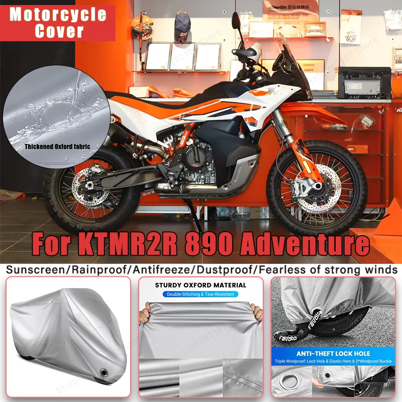For KTMR2R 890 Adventure No Ear Motorcycle Cover - Outdoor Full Body Protection, Waterproof Dustproof Sunscreen Moto Accessories
For KTMR2R 890 Adventure No Ear Motorcycle Cover - Outdoor Full Body Protection, Waterproof Dustproof Sunscreen Moto Accessories