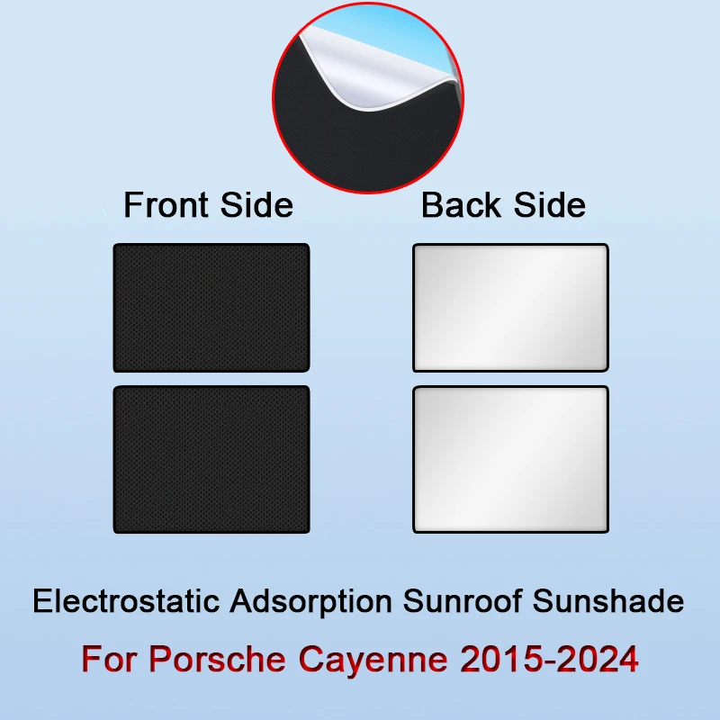 Car Electrostatic Adsorption Sunroof Sunshade For Porsche Cayenne 2015-2024 Heat Insulation Skylight Sticker Auto Accessories
Car Electrostatic Adsorption Sunroof Sunshade For Porsche Cayenne 2015-2024 Heat Insulation Skylight Sticker Auto Accessories
