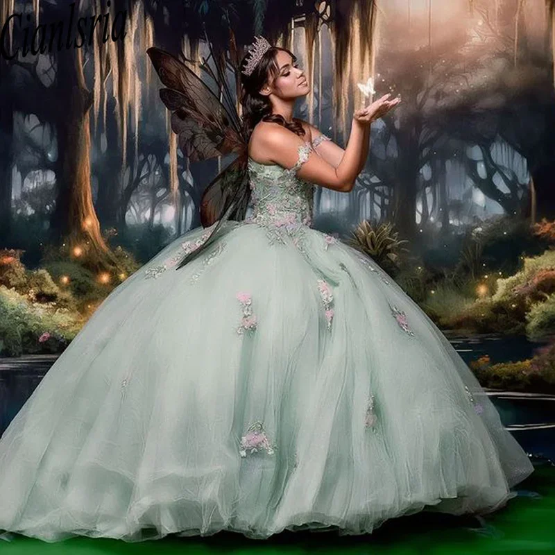 3D Flowers Sage Green Quinceanera Dress with Bow Formal Birthday Party Prom for 16 Years Vestido De 15 Años Corset
3D Flowers Sage Green Quinceanera Dress with Bow Formal Birthday Party Prom for 16 Years Vestido De 15 Años Corset