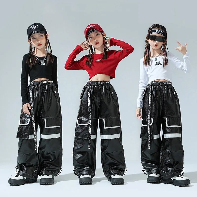 Girls Ballroom Hip Hop Dance Costume For Kids Crop Tops Cargo Pants Suit Children Jazz Dance Show Stage Wear
Girls Ballroom Hip Hop Dance Costume For Kids Crop Tops Cargo Pants Suit Children Jazz Dance Show Stage Wear