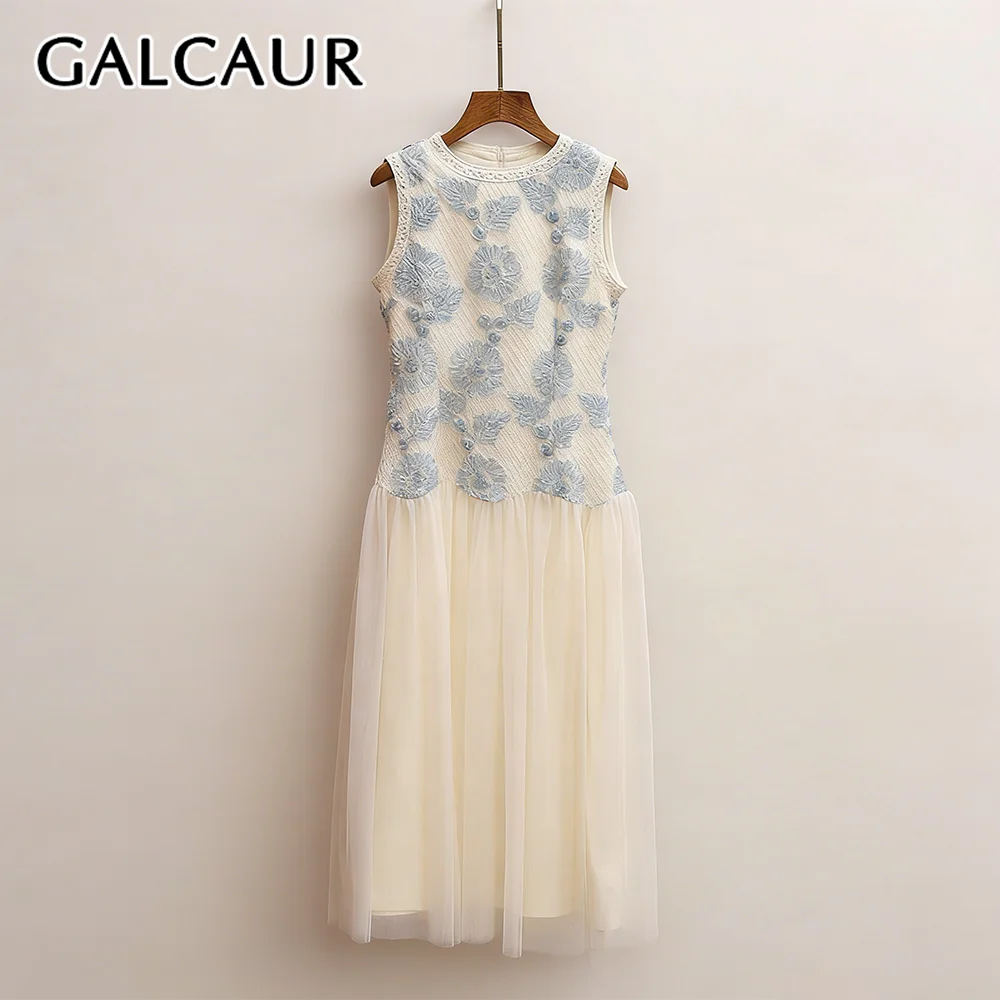 GALCAUR Colorblock Slimming Spliced Mesh Dress for Women Round Neck Sleeveless Patchwork Zipper Elegant Dresses Female Fashion
GALCAUR Colorblock Slimming Spliced Mesh Dress for Women Round Neck Sleeveless Patchwork Zipper Elegant Dresses Female Fashion