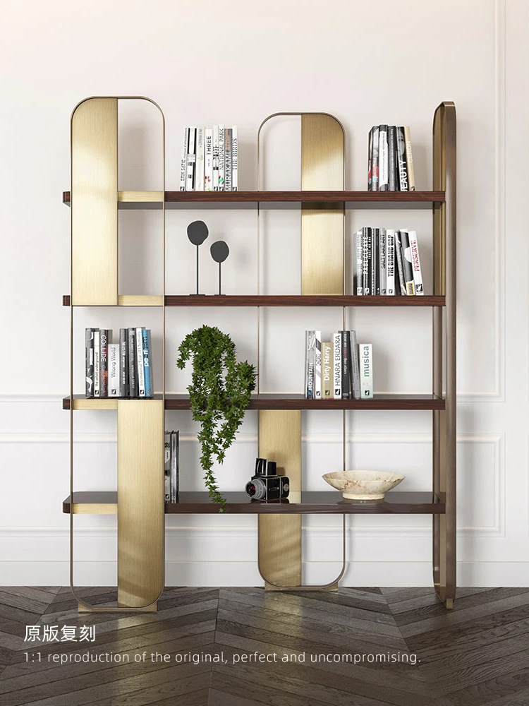 Italian simple storage rack accessible luxury bookshelf metal living room display rack simple combination
Italian simple storage rack accessible luxury bookshelf metal living room display rack simple combination
