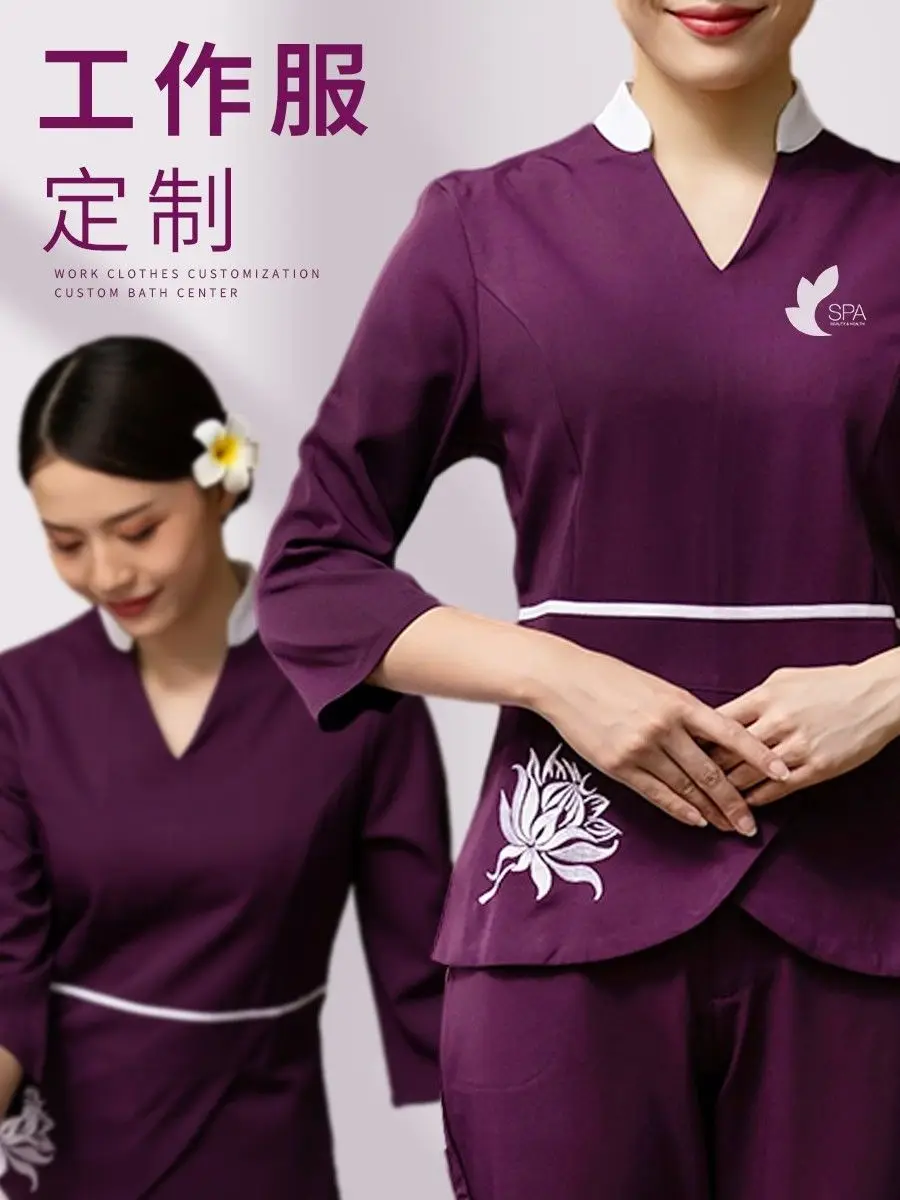 High-end beauty salon work clothes custom season foot bath foot therapy shop women
High-end beauty salon work clothes custom season foot bath foot therapy shop women