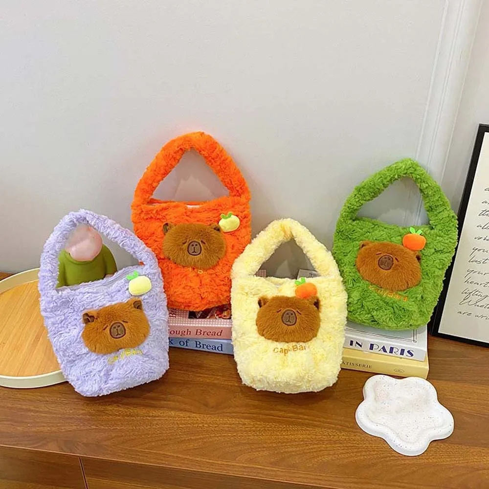 Candy Pouch Plush Capybara Bucket Bag Large Capacity Embroidered Furry Handbag Orange Portable Cartoon Storage Bag Work
Candy Pouch Plush Capybara Bucket Bag Large Capacity Embroidered Furry Handbag Orange Portable Cartoon Storage Bag Work