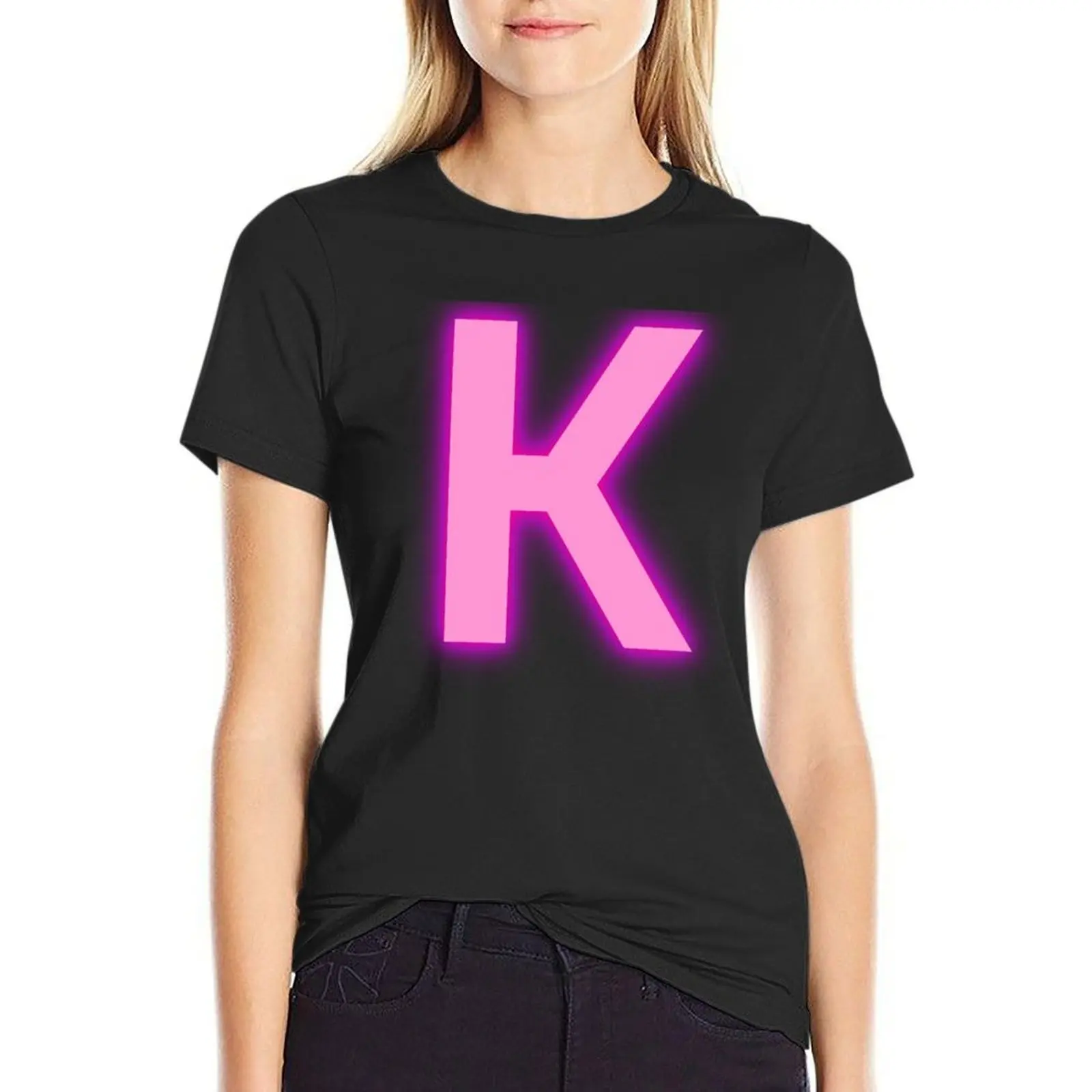 Letter K Pink Neon Lights T-Shirt anime clothes customs funnys sweat t-shirts for Women graphic tees funny
Letter K Pink Neon Lights T-Shirt anime clothes customs funnys sweat t-shirts for Women graphic tees funny