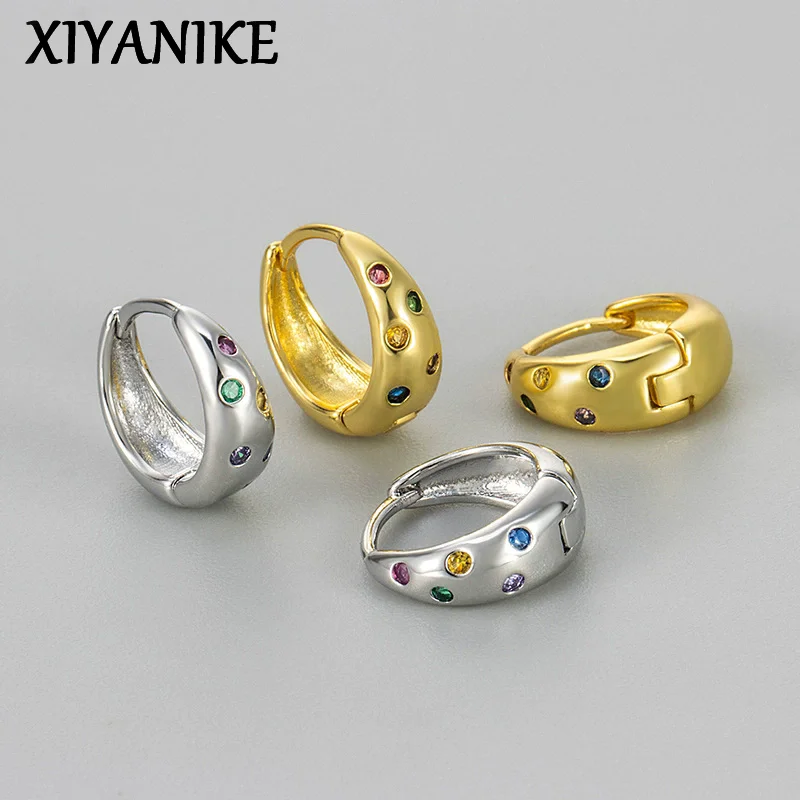XIYANIKE Vintage Colourful Rhinestone Hoop Earrings For Women Fashion New Trend Jewelry Gift Party Daily серьги женские
XIYANIKE Vintage Colourful Rhinestone Hoop Earrings For Women Fashion New Trend Jewelry Gift Party Daily серьги женские