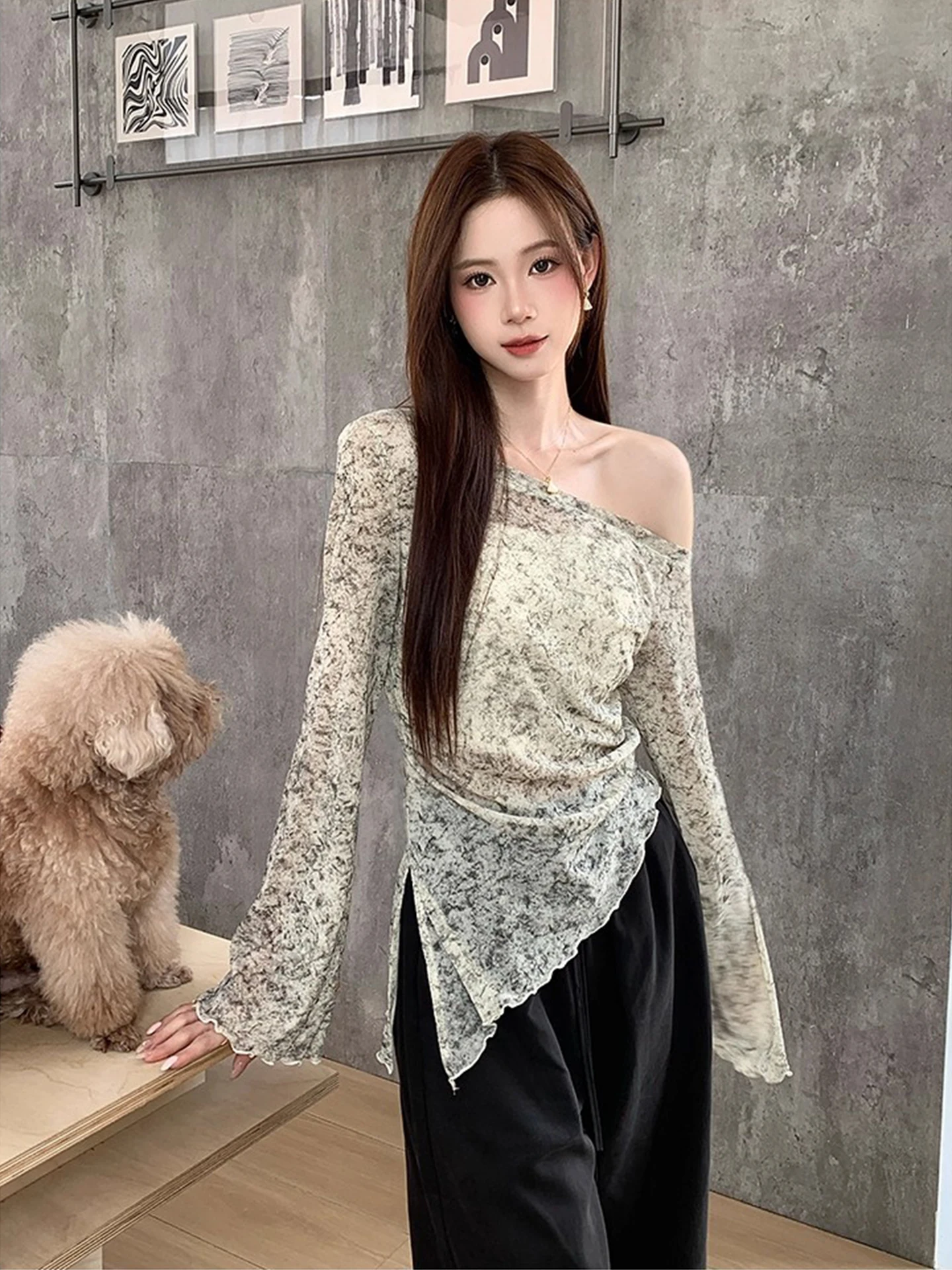 Chic Autumn New Small Cro oulder Exposure Dyed Gold Tead Knitted Sweater High Waist Wide Leg Pants Women's Set Casual S...
Chic Autumn New Small Cro oulder Exposure Dyed Gold Tead Knitted Sweater High Waist Wide Leg Pants Women's Set Casual S...