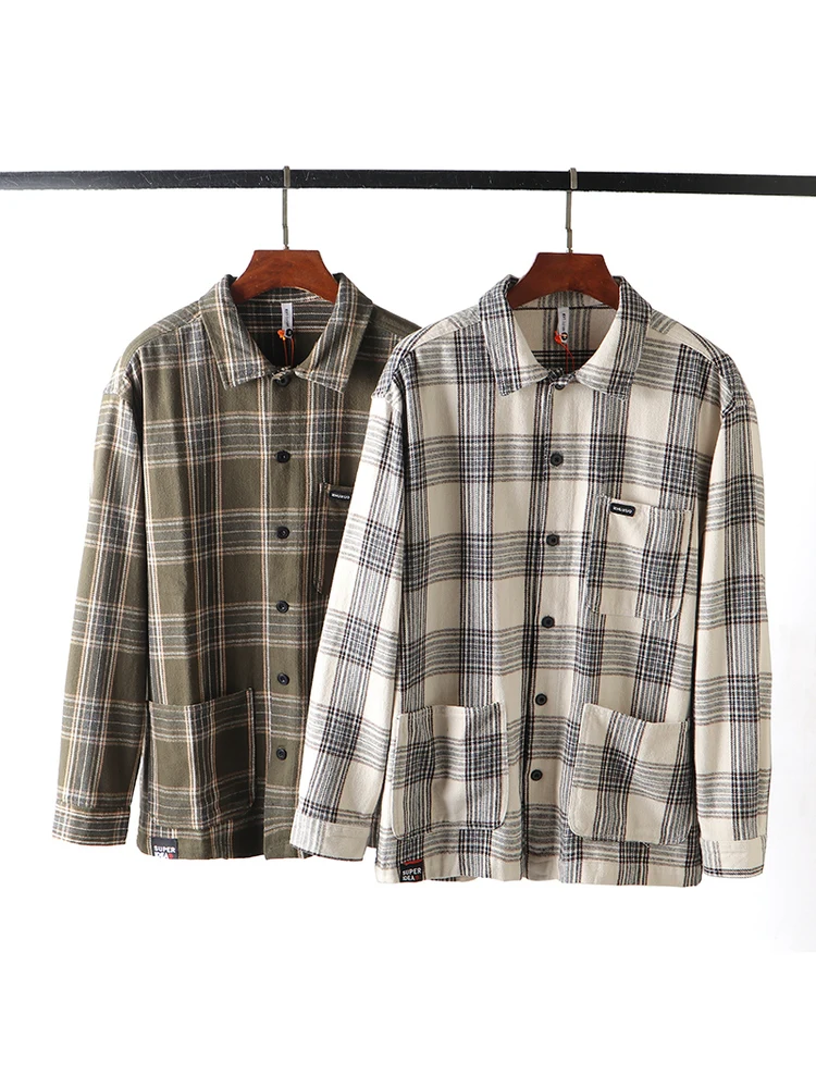 Retro American Sle Men's Faion irt Coat Thiened Casual Long Sve Flannel Cotton Plaid Outerwear Autumn 2025
Retro American Sle Men's Faion irt Coat Thiened Casual Long Sve Flannel Cotton Plaid Outerwear Autumn 2025