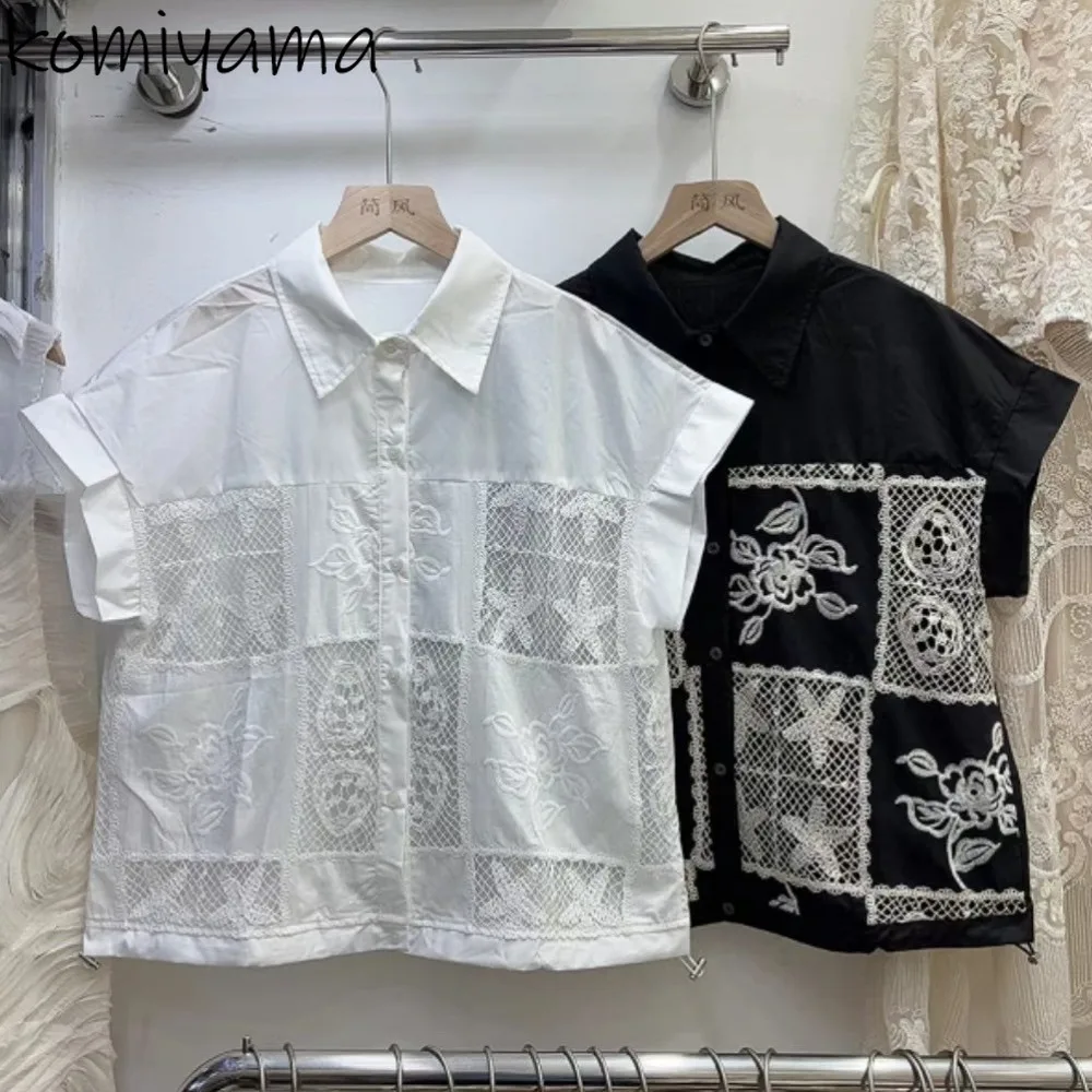 Blusas Mujer, женские рубашки с короткими рукавами и лацканами на шнурке, 2021, блузки, контрастная вышитая одежда, однобортные топы Camisas
Blusas Mujer, женские рубашки с короткими рукавами и лацканами на шнурке, 2021, блузки, контрастная вышитая одежда, однобортные топы Camisas