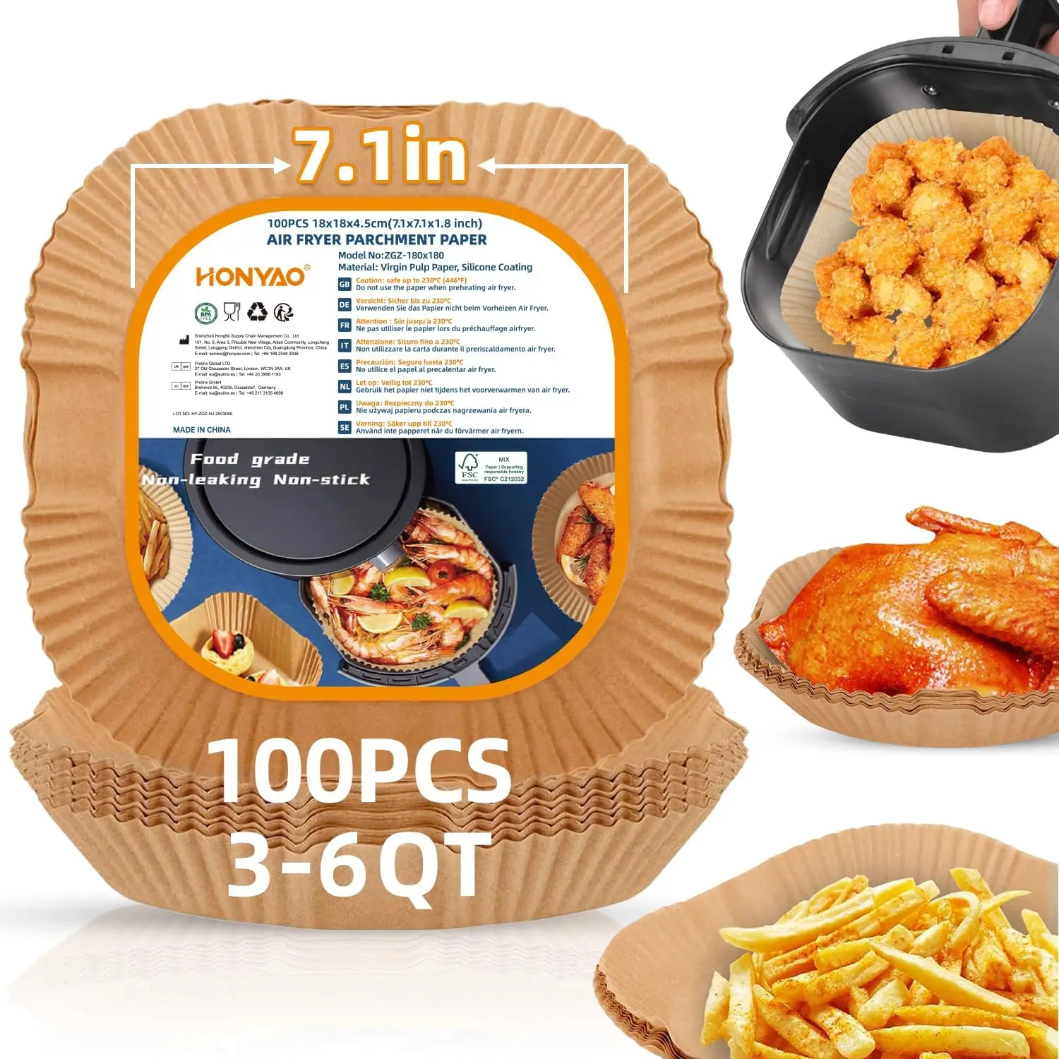 Утолщенные квадратные вкладыши для аэрофритюрниц объемом 4-6 кварт, одноразовые и совместимые (верхняя часть 8,3 дюйма)
Утолщенные квадратные вкладыши для аэрофритюрниц объемом 4-6 кварт, одноразовые и совместимые (верхняя часть 8,3 дюйма)
