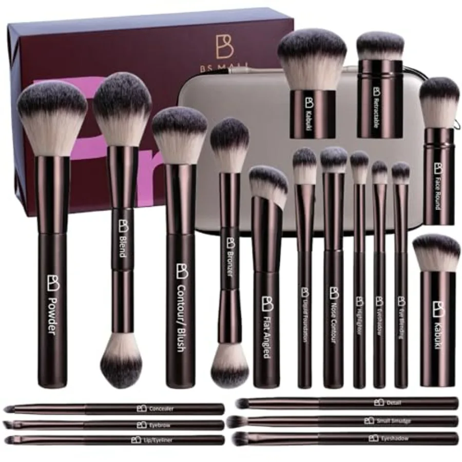 Professional Makeup Brush Set with Travel Case, 20PCS Synthetic Makeup Brushes for Foundation, Conce aler, Blush, Powder and Ey
Professional Makeup Brush Set with Travel Case, 20PCS Synthetic Makeup Brushes for Foundation, Conce aler, Blush, Powder and Ey