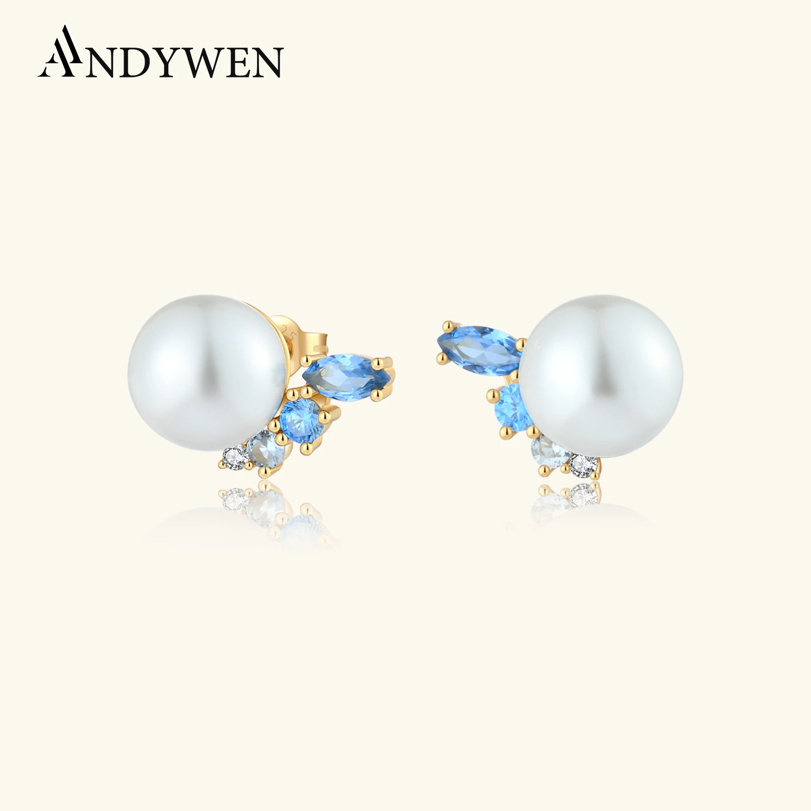 ANDYWEN New 925 Sterling Silver Large Pearl Blue Stud Earring Big Clips Women Luxury Fine Jewelry Piercing Pendientes
ANDYWEN New 925 Sterling Silver Large Pearl Blue Stud Earring Big Clips Women Luxury Fine Jewelry Piercing Pendientes