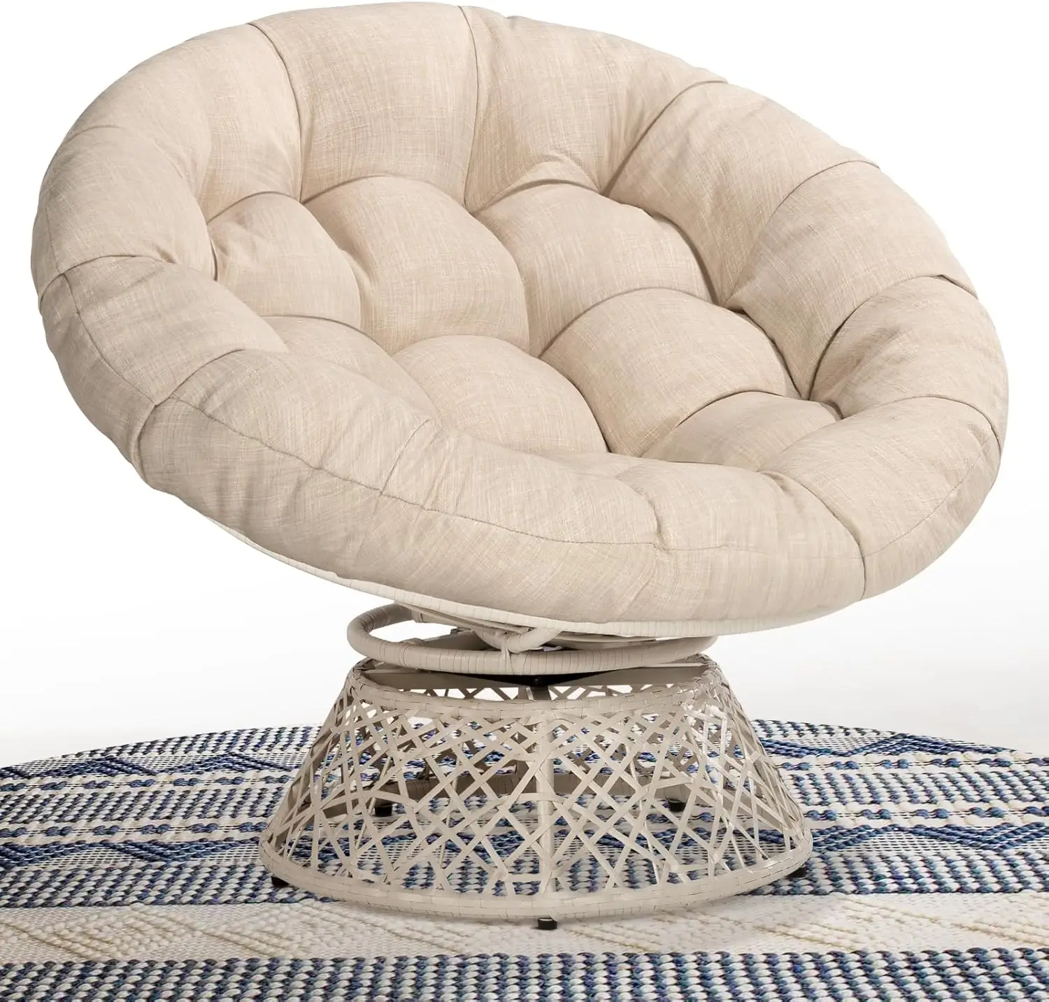 40" Ergonomic Wicker Papasan Chair with SoftThick Density FabricCushionHigh Capacity Steel Frame360 Degree Swivel for Living
40" Ergonomic Wicker Papasan Chair with SoftThick Density FabricCushionHigh Capacity Steel Frame360 Degree Swivel for Living