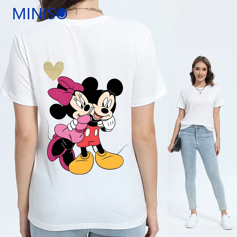 T Shirt Clothes Trends 2025 New Brands Disney Mickey and Minnie Printed Cotton Black T-shirt Round Neck Loose Top Clothing 
T Shirt Clothes Trends 2025 New Brands Disney Mickey and Minnie Printed Cotton Black T-shirt Round Neck Loose Top Clothing