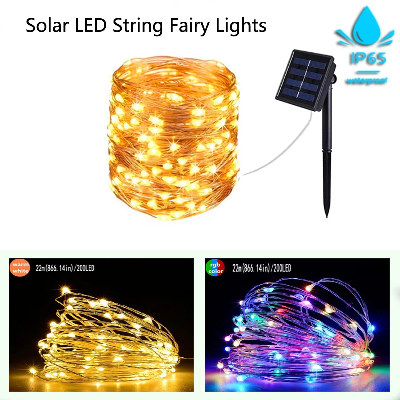 Solar Fairy Lights Garden String with 8 Modes Waterproof Copper Wire for Patio Yard Trees Christmas Party Garden OutdoorDecor 
Solar Fairy Lights Garden String with 8 Modes Waterproof Copper Wire for Patio Yard Trees Christmas Party Garden OutdoorDecor