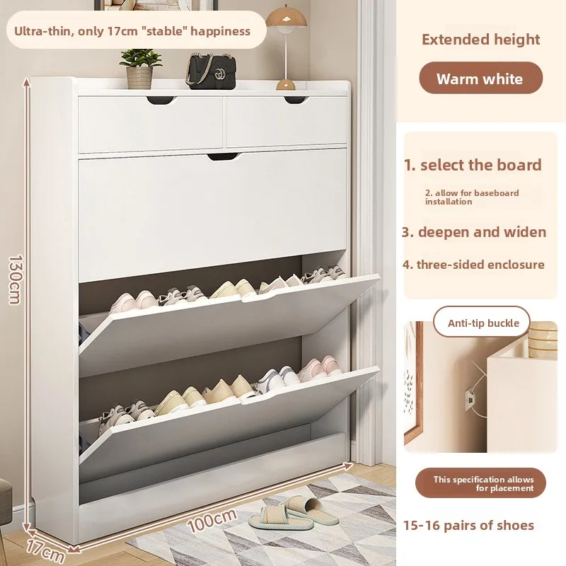 Ultra-thin shoe cabinet, entrance cabinet at home door, indoor storage integrated, small and narrow tipping bucket shoe rack
Ultra-thin shoe cabinet, entrance cabinet at home door, indoor storage integrated, small and narrow tipping bucket shoe rack