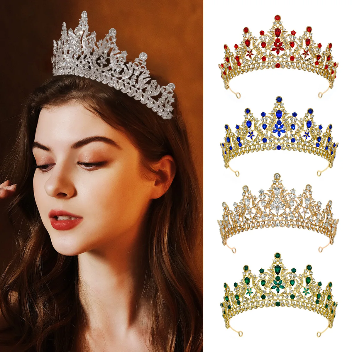 Floral Royal Queen Tiaras Women Jewelry Gold Red Bridal Crowns Girls Party Princess Pageant Diadem Wedding European Headpieces
Floral Royal Queen Tiaras Women Jewelry Gold Red Bridal Crowns Girls Party Princess Pageant Diadem Wedding European Headpieces