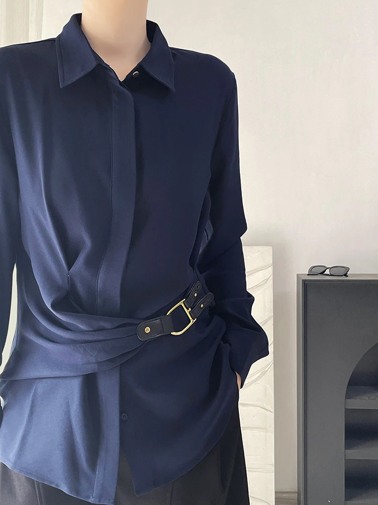 Асимметричная женская рубашка с эффектом утяжки на талии, драпировкой, из немнущейся кожи, на пуговицах, в деловом повседневном стиле, с длинными рукавами
Асимметричная женская рубашка с эффектом утяжки на талии, драпировкой, из немнущейся кожи, на пуговицах, в деловом повседневном стиле, с длинными рукавами