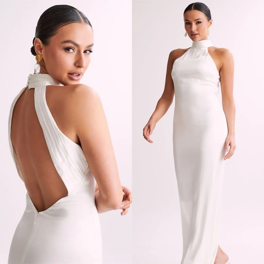 Customized Modern White Jersey Evening Dress High Quality Halter Sleeveless Homecoming Dress Fashion Special Occasion Gowns
Customized Modern White Jersey Evening Dress High Quality Halter Sleeveless Homecoming Dress Fashion Special Occasion Gowns