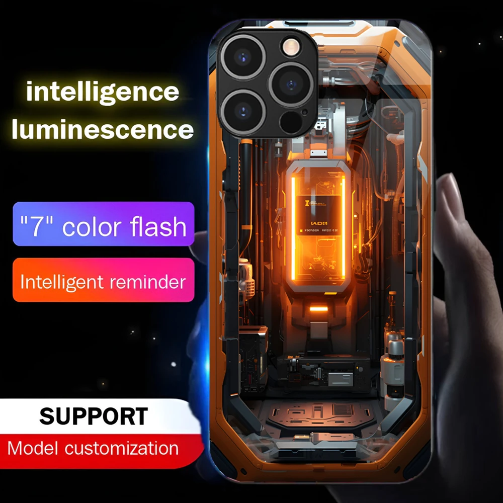 Orange Chip Circuit Sound Music Control Led Light Phone Case Glowing Cover For iPhone Air 17 16 E 15 14 13 12 11 Pro Max Plus
Orange Chip Circuit Sound Music Control Led Light Phone Case Glowing Cover For iPhone Air 17 16 E 15 14 13 12 11 Pro Max Plus