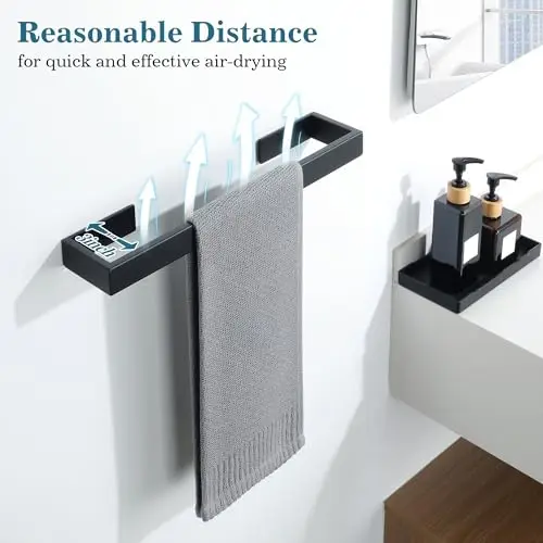 Stainless Steel Wall Mount Towel Holder 400mm Matte Black Rustproof For Bathroom Laundry Hotel Modern Interior
Stainless Steel Wall Mount Towel Holder 400mm Matte Black Rustproof For Bathroom Laundry Hotel Modern Interior