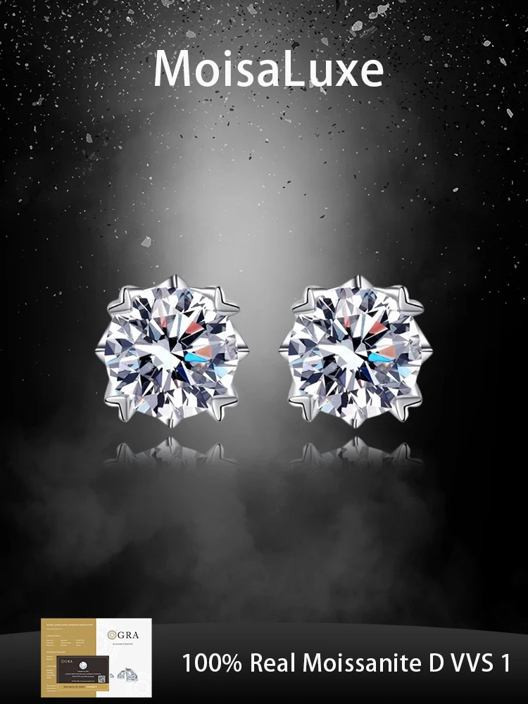 MoisaLuxe Official Store GRA Moissanite Plata Sterling 925 Silver Jewelry Exquisite and Small Earrings for Women Hoops Piercing
MoisaLuxe Official Store GRA Moissanite Plata Sterling 925 Silver Jewelry Exquisite and Small Earrings for Women Hoops Piercing