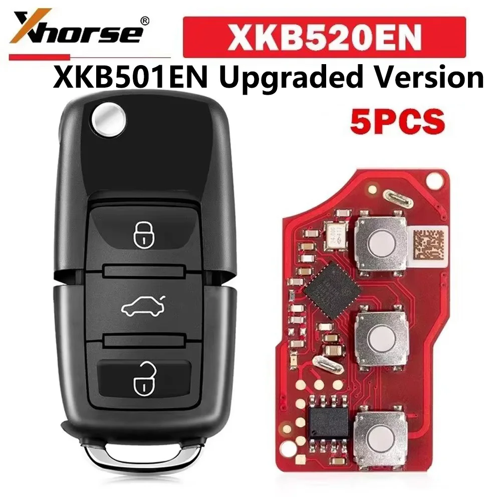 5pcs/lot Xhorse XKB520EN Second Generation Replaced of XKB501EN Wire Remote Key for VW B5 Flip 3 Buttons Supports Wireless Progr
5pcs/lot Xhorse XKB520EN Second Generation Replaced of XKB501EN Wire Remote Key for VW B5 Flip 3 Buttons Supports Wireless Progr