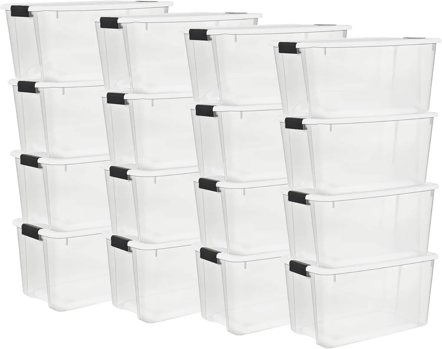 16-Pack Ultra Latching Box, Storage Bins with Lids, Clear Plastic, 70 Quart - Heavy-Duty Organizing Containers for Closet, Bathr
16-Pack Ultra Latching Box, Storage Bins with Lids, Clear Plastic, 70 Quart - Heavy-Duty Organizing Containers for Closet, Bathr