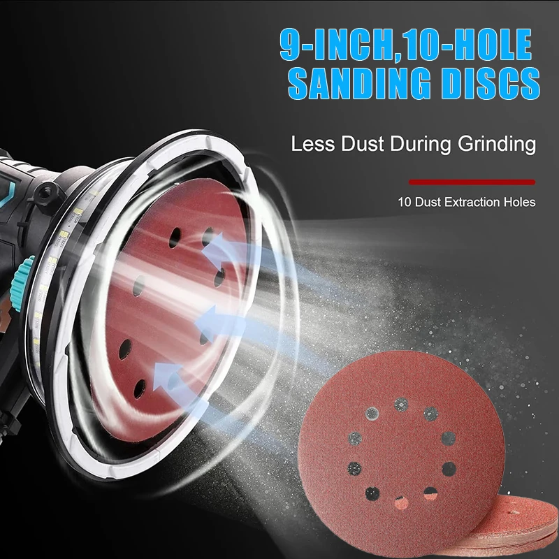10 Pcs 9 Inch 225mm10 Hole Wall Sander Grinding Disc Metal Woodworking Polishing Abrasive Sandpaper 40-2000 Grit Sanding Disc
10 Pcs 9 Inch 225mm10 Hole Wall Sander Grinding Disc Metal Woodworking Polishing Abrasive Sandpaper 40-2000 Grit Sanding Disc
