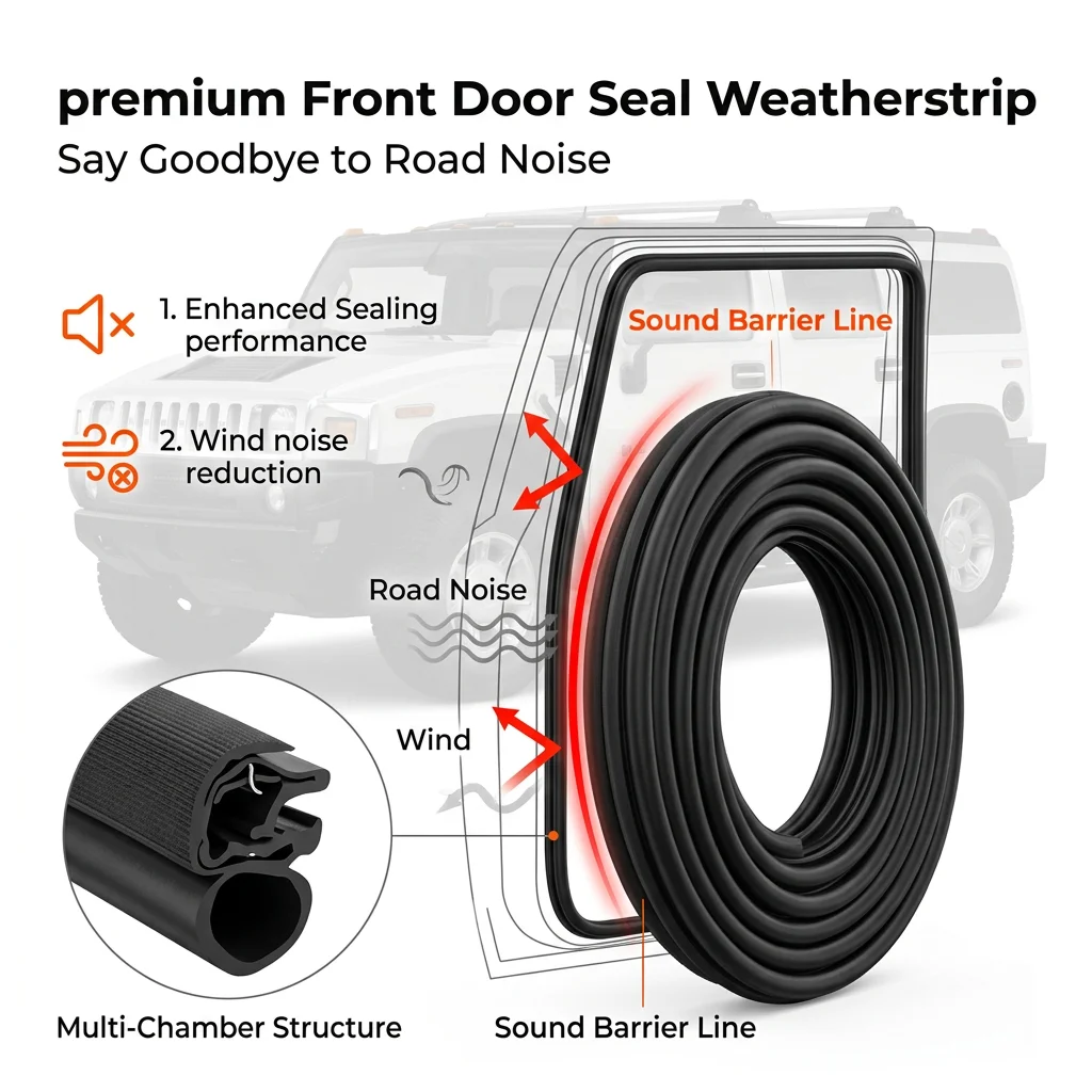 25977404 Front Door Seal For Hummer H2 2003-2008 2009 15131022 1PC Left/Right Door Rubber Seal Weatherstrip 25910529 15184345
25977404 Front Door Seal For Hummer H2 2003-2008 2009 15131022 1PC Left/Right Door Rubber Seal Weatherstrip 25910529 15184345