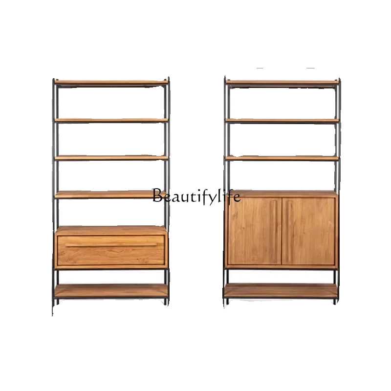 American solid wood wrought iron floor multi-layer shelf storage storage home retro display rack
American solid wood wrought iron floor multi-layer shelf storage storage home retro display rack