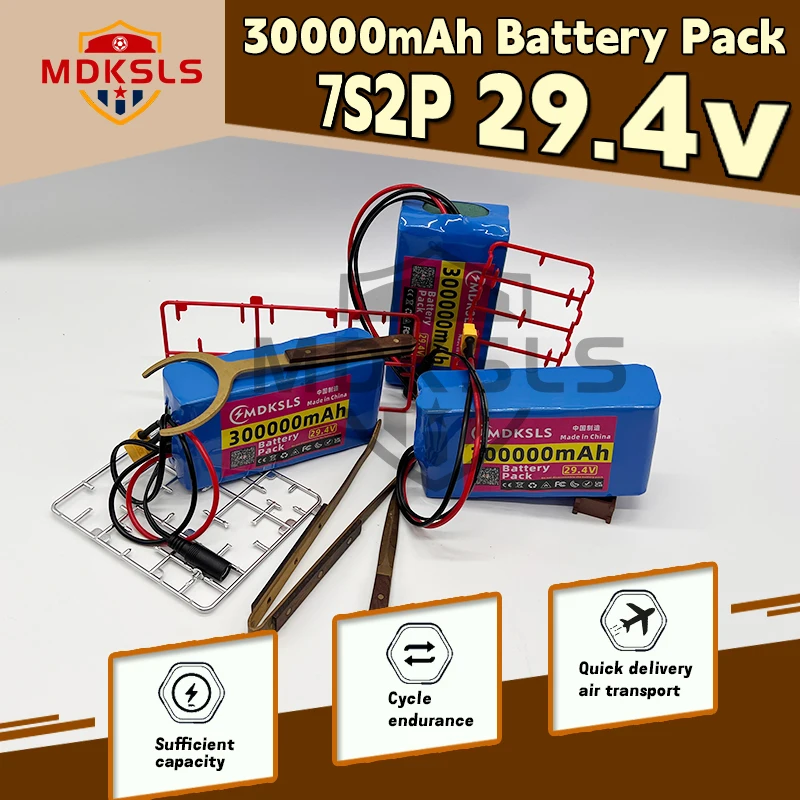 2025New 100% Original 7S2P 29.4V 30000mAh 18650 Lithium-ion Rechargeable Battery Pack, Suitable for All 29V Motor Equipment, BMS
2025New 100% Original 7S2P 29.4V 30000mAh 18650 Lithium-ion Rechargeable Battery Pack, Suitable for All 29V Motor Equipment, BMS