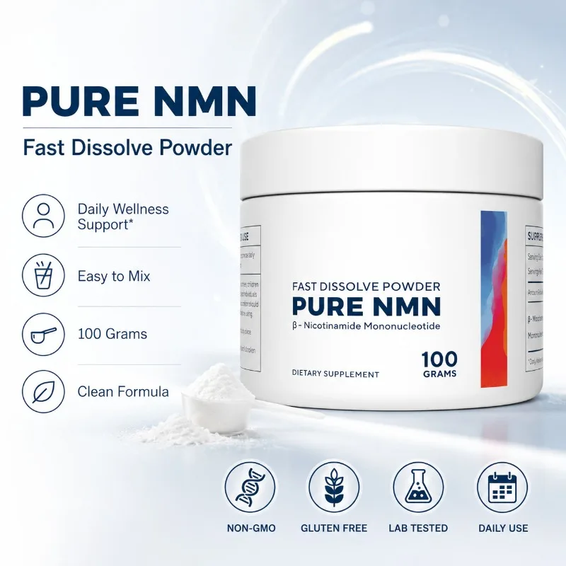 NMN Powder 100g, Fast Dissolve β-Nicotinamide Mononucleotide, 500mg Per Serving, Unflavored Daily Wellness Supplement for Adults
NMN Powder 100g, Fast Dissolve β-Nicotinamide Mononucleotide, 500mg Per Serving, Unflavored Daily Wellness Supplement for Adults