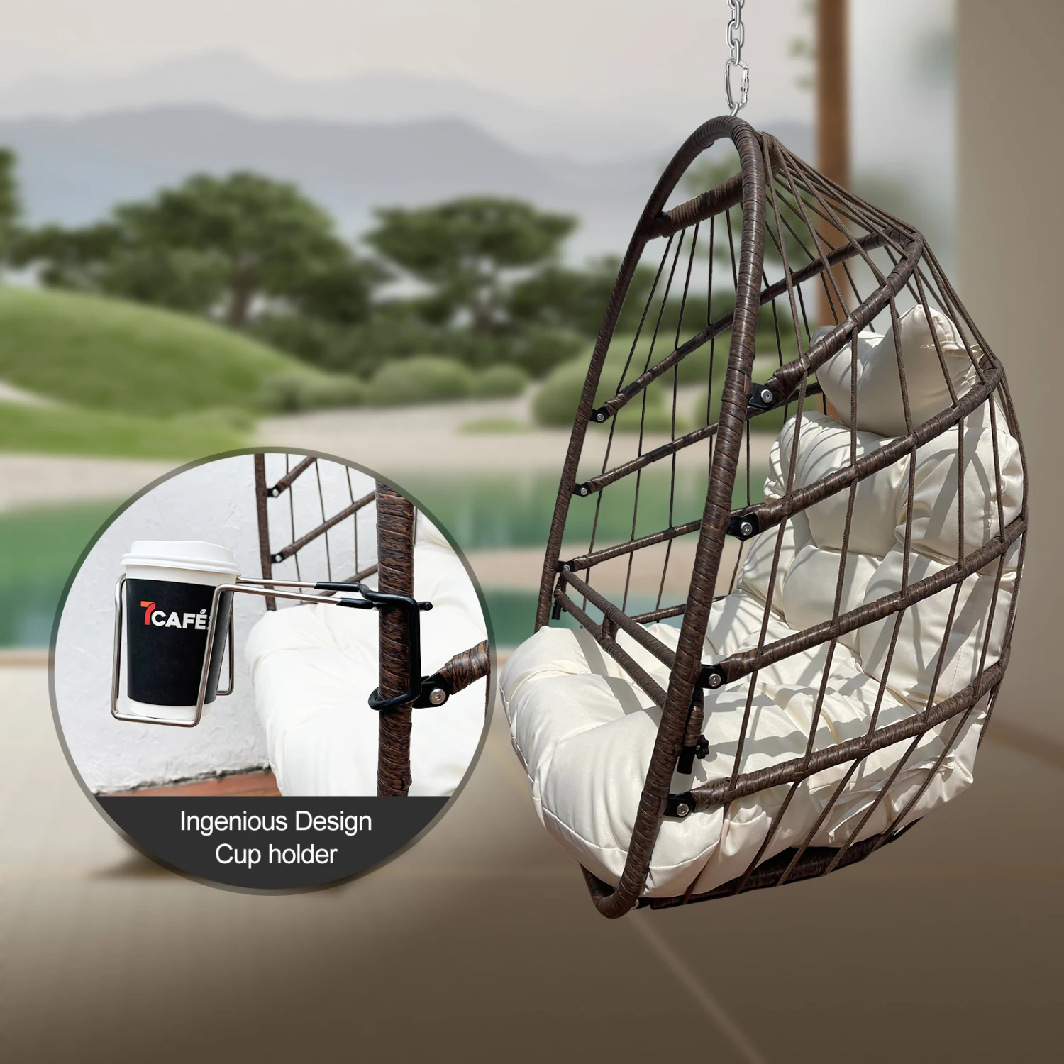 Swing Hammock Egg Basket Chairs Without Stand Indoor Outdoor, UV Resistant Cushion Hanging Chair, Foldable Frame 350lbs Capacity
Swing Hammock Egg Basket Chairs Without Stand Indoor Outdoor, UV Resistant Cushion Hanging Chair, Foldable Frame 350lbs Capacity