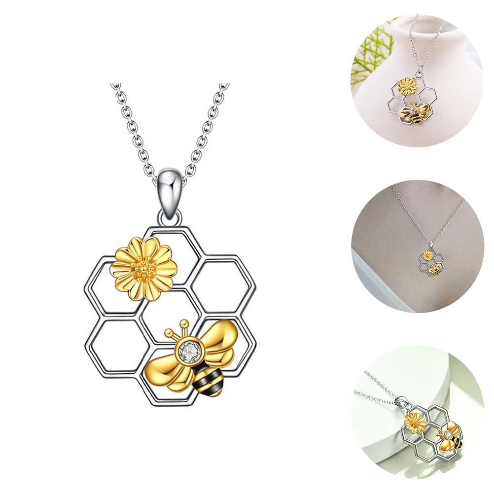 1pc Golden Chain Necklace Bee Pendant Rhinestone Honeycomb Jewelry Gift For Women Creative Hexagon Alloy Valentine Wedding
1pc Golden Chain Necklace Bee Pendant Rhinestone Honeycomb Jewelry Gift For Women Creative Hexagon Alloy Valentine Wedding