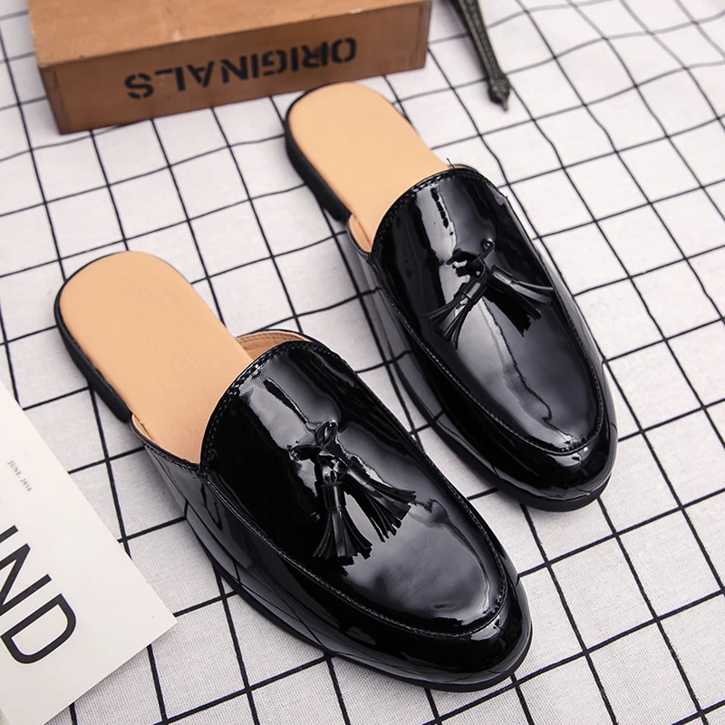 New Summer Luxury Brand Mens Shoes Casual Drag Loafers Leather Slippers Sandals Slides Lazy Driving Half Shoes for Men Moccasins
New Summer Luxury Brand Mens Shoes Casual Drag Loafers Leather Slippers Sandals Slides Lazy Driving Half Shoes for Men Moccasins