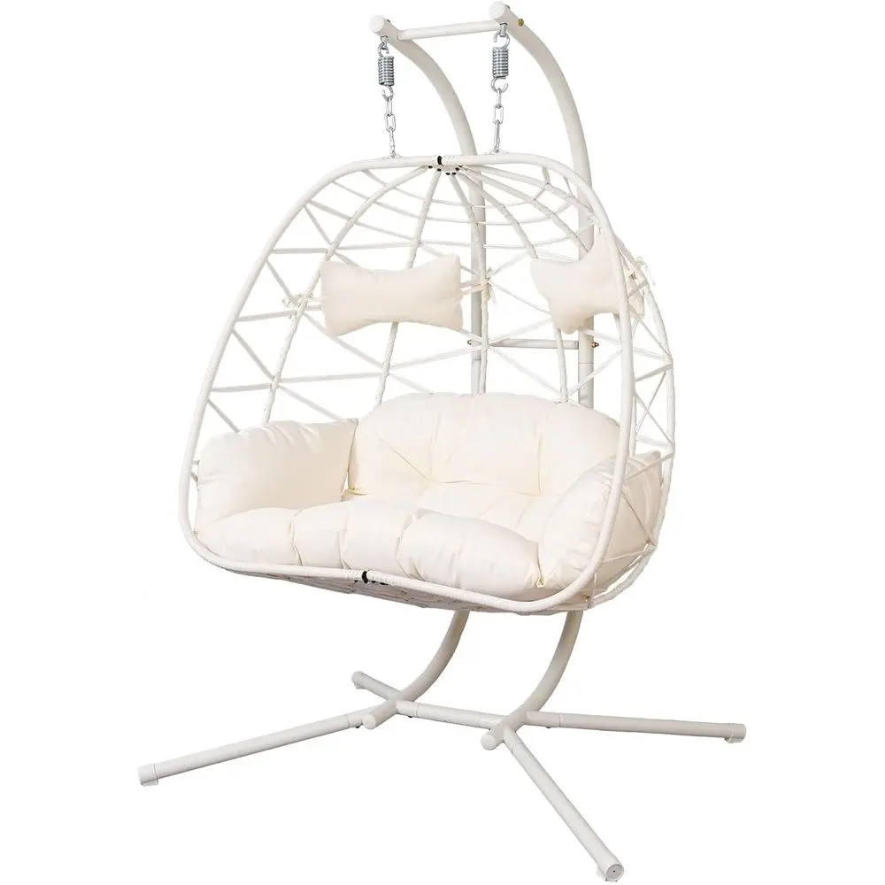 Outdoor Patio Hanging Hammock Swing Chair with UV-Resistant Cushion for Loveseat, Ideal for 600LBS Capacity in Garden or Balcony
Outdoor Patio Hanging Hammock Swing Chair with UV-Resistant Cushion for Loveseat, Ideal for 600LBS Capacity in Garden or Balcony